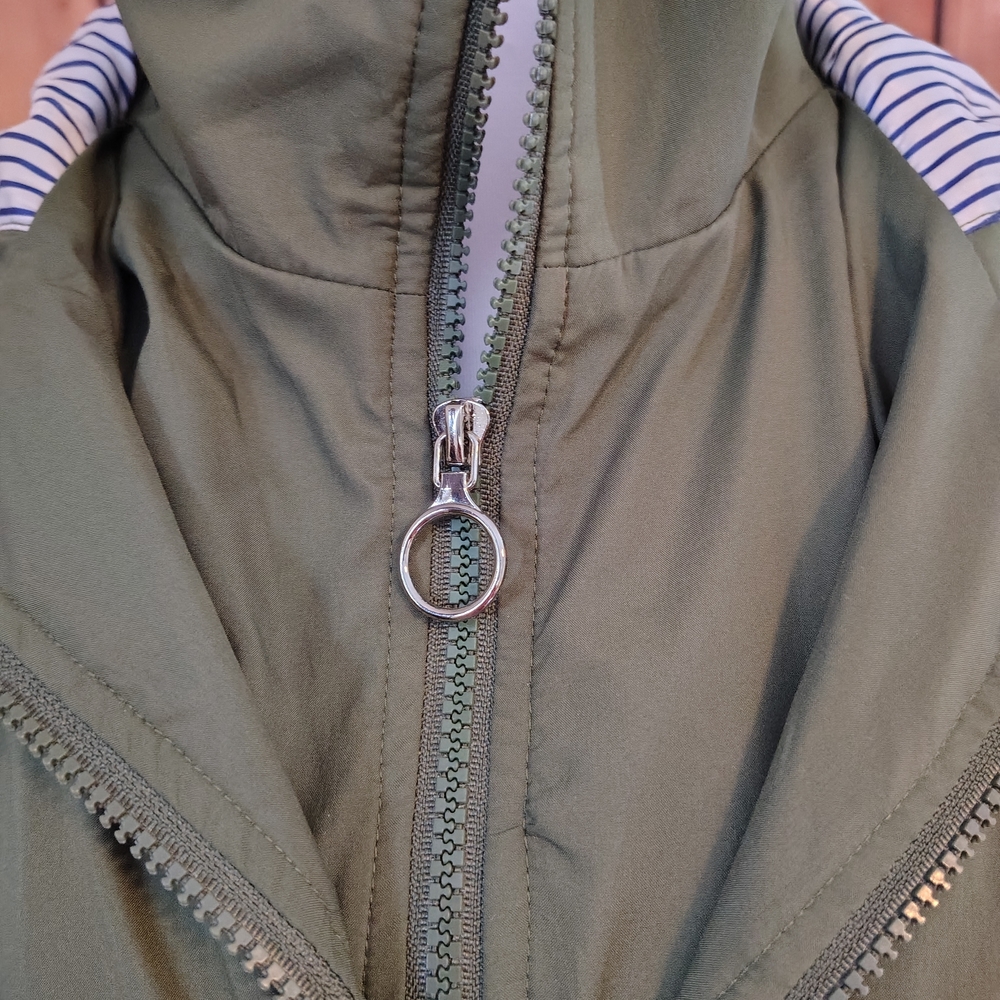 Forest Green Utility Jacket with Striped Details - Picture 6 of 11